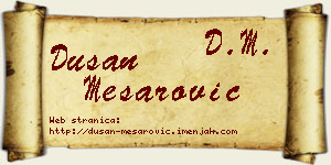 Dušan Mesarović vizit kartica